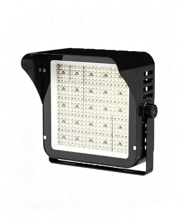 Lampadaire LED carré grand angle à projecteur platine