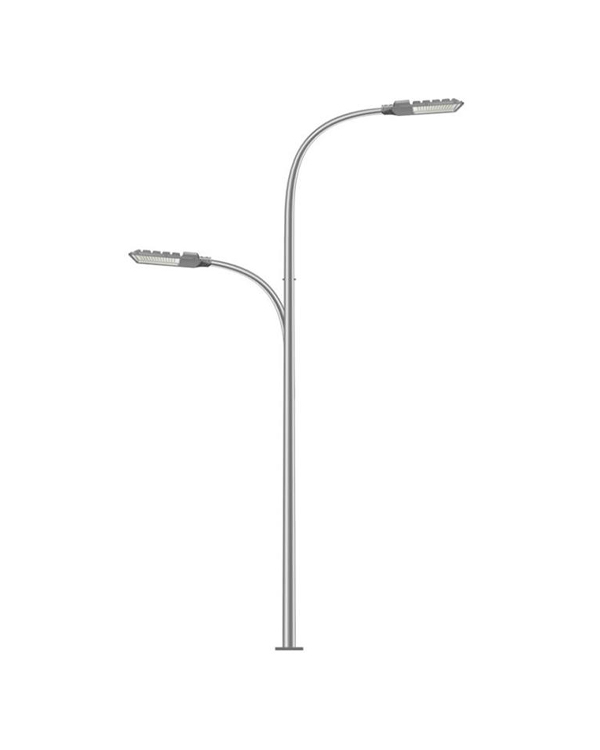 Poteau de lampadaire à double bras haut-bas