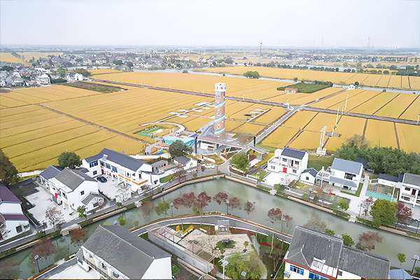 Magnifique projet d'éclairage de campagne, village de Hongling, ville de Xitang, ville de Jiaxing